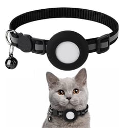 adjustable cat collar with bell, apple airtag silicone case, reflective anti-lost cover for small dogs and cats