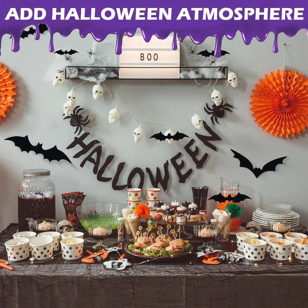 Halloween Bat Wall Stickers PVC Material Bats For Party Decoration Easy Peel And Stick Indoor And O 6