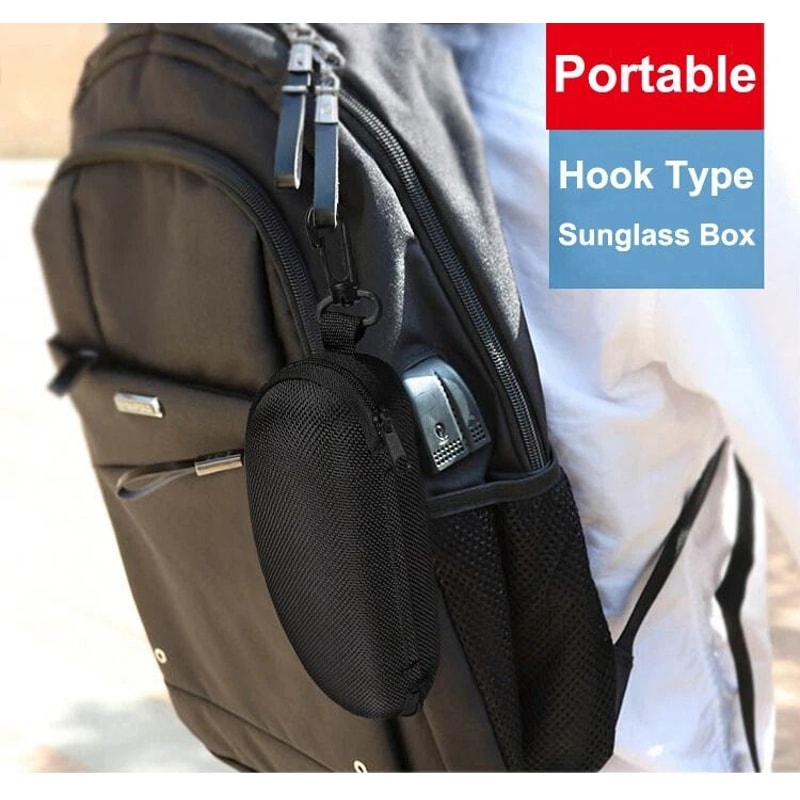 Portable Zipper Sunglasses Case Hard Shell Protector For Eyewear Carry Box With Black Fleece Lining 5