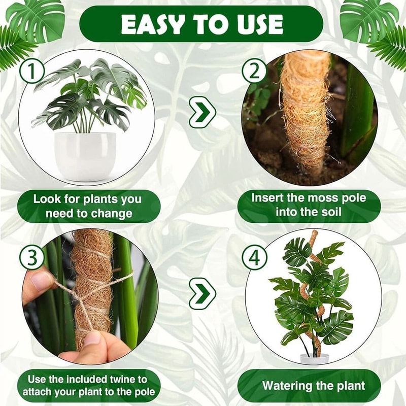 Bendable Moss Pole Plant Support Stakes For Monstera Indoor Climbing Plants Support Poles For Stron 8