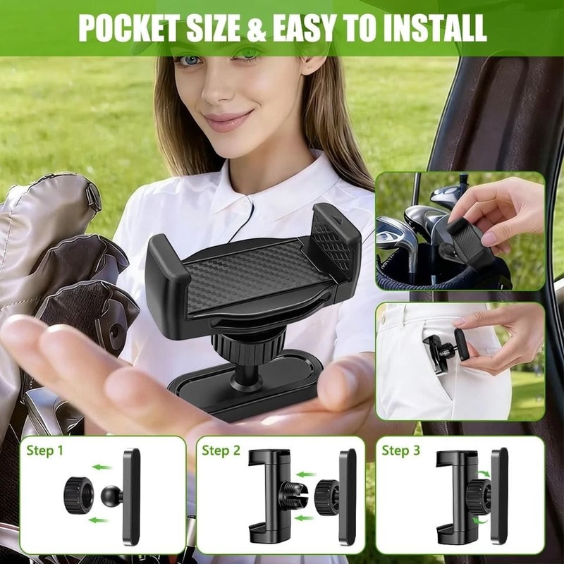 Phone Holder Mount For Golf Cart 360Degree Rotation Rotatable Magnet For Club Car Yamaha 4