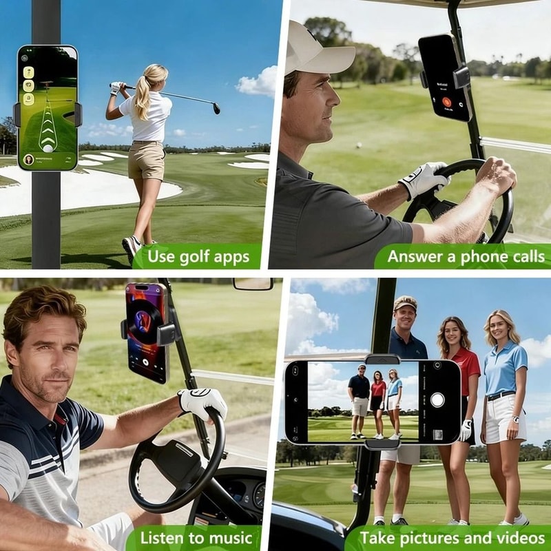 Phone Holder Mount For Golf Cart 360Degree Rotation Rotatable Magnet For Club Car Yamaha 5