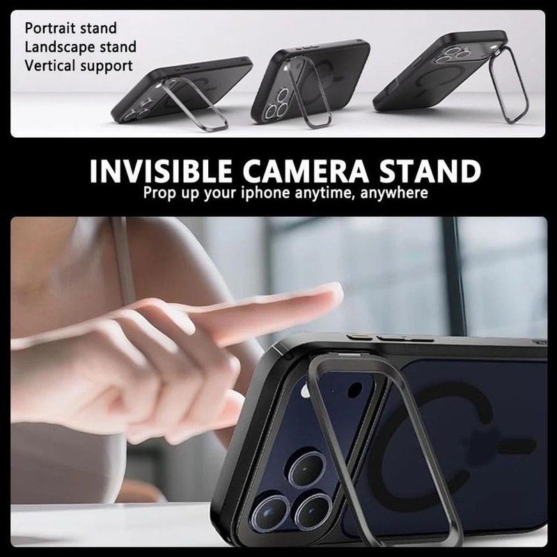 Magnetic IPhone Air Case With Camera Stand Shockproof Protective Slim Cover For IPhone 3