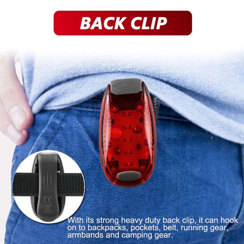 ClipOn LED Night Safety Lights For Cycling Running Walking Waterproof Warning Lamp 5