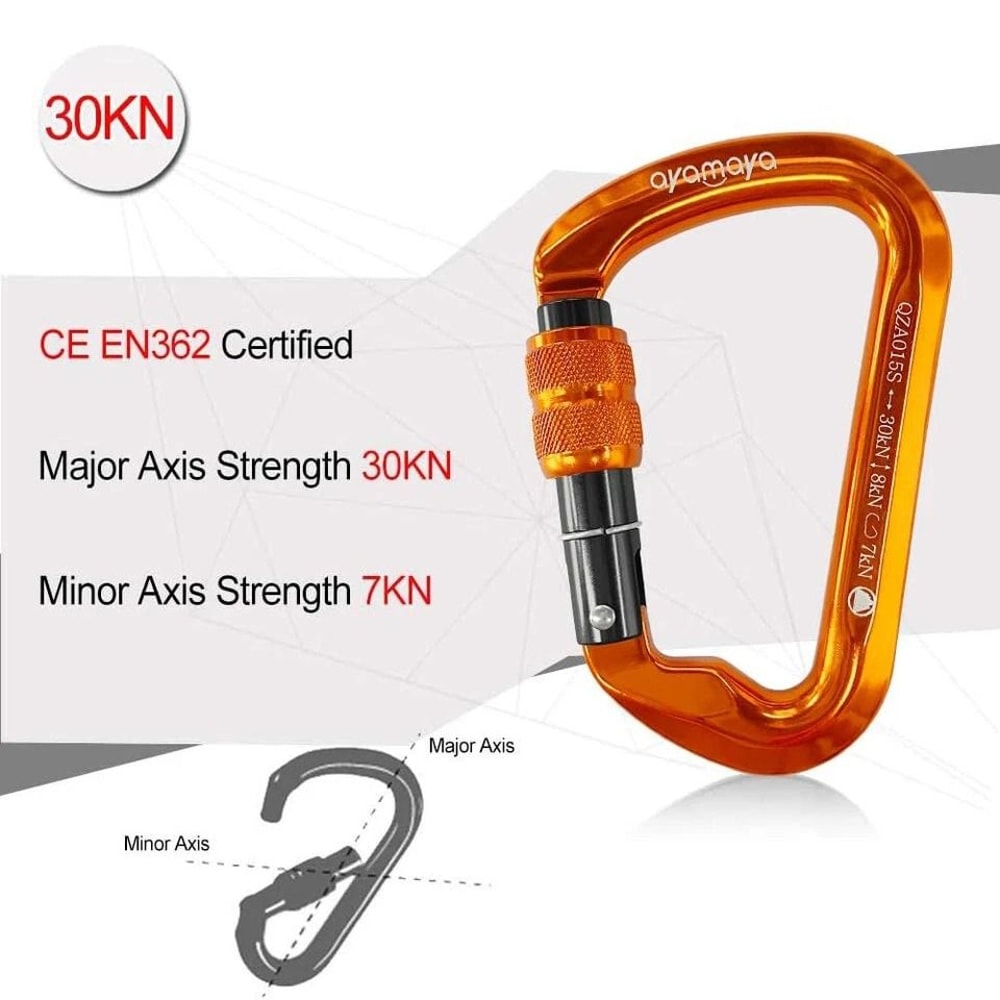 Durable Aluminum Screw Locking Carabiner Heavy Duty Hook Key Chain For Climbing Hiking Camping 1