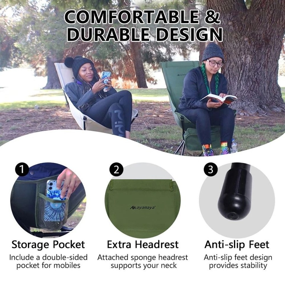 Portable Compact Outdoor Seat Ultralight Folding Camping Chair High Back Beach Chair Fishing Travel 3