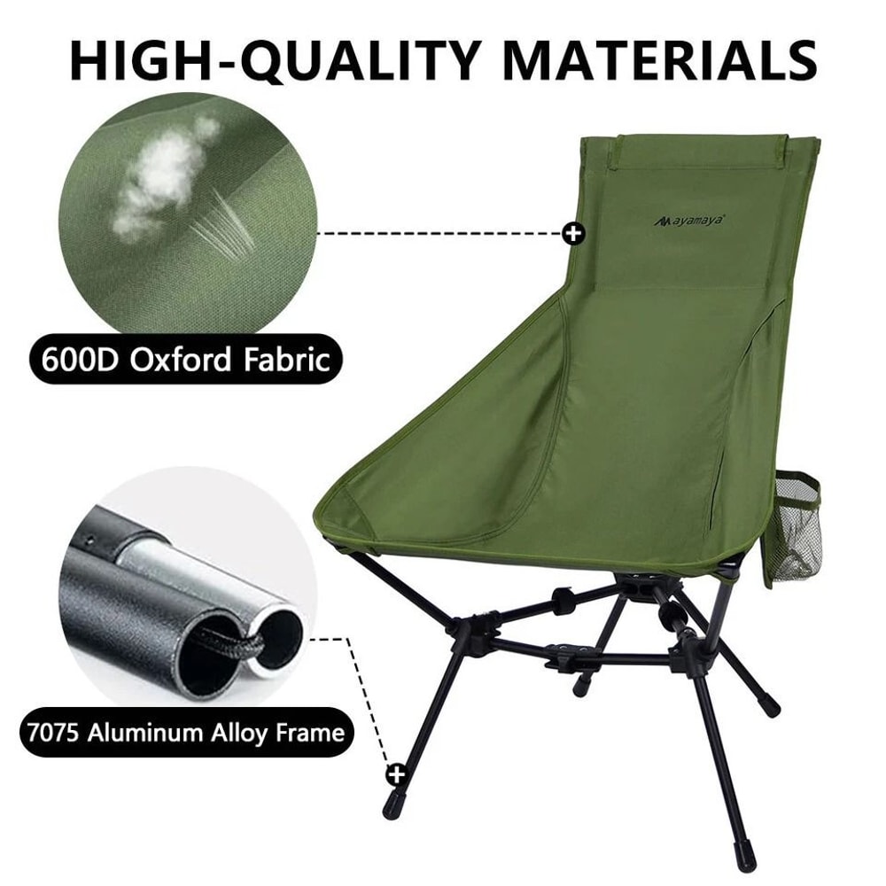 Portable Compact Outdoor Seat Ultralight Folding Camping Chair High Back Beach Chair Fishing Travel 4