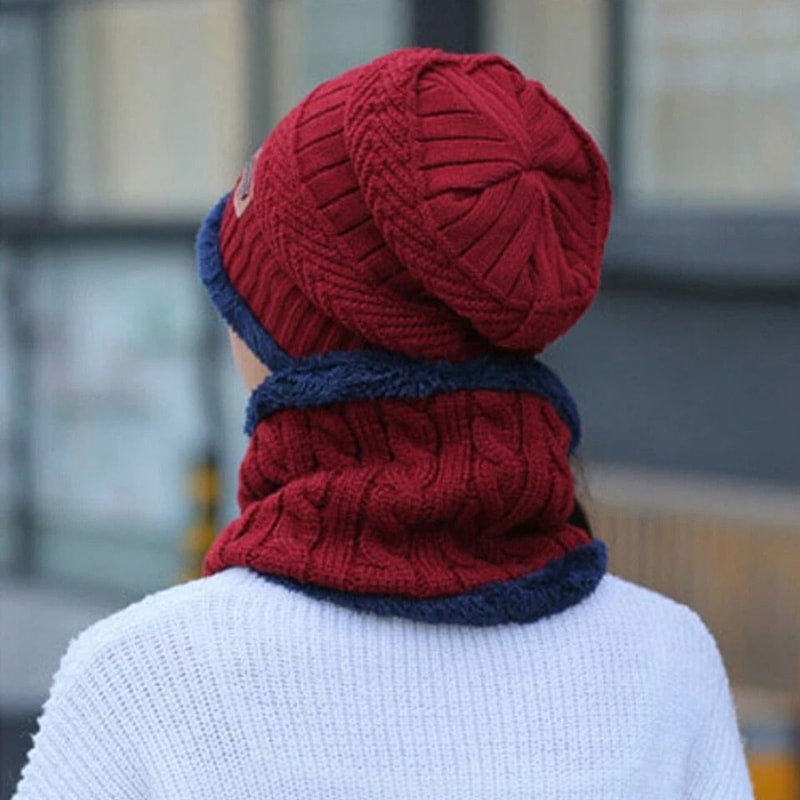 Knitted Winter Beanie Hat Bacaclava Snood Scarf Set Snow Ski Cap For Men Women Fleece Lined Hat And 6