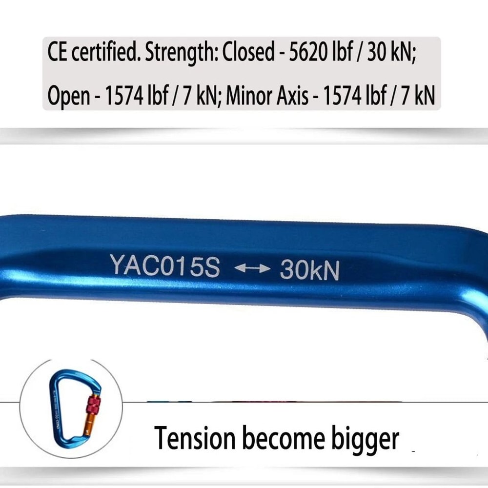 Outdoor Rock Climbing Carabiner Aluminum Alloy Screw Locking DShape Hook 3