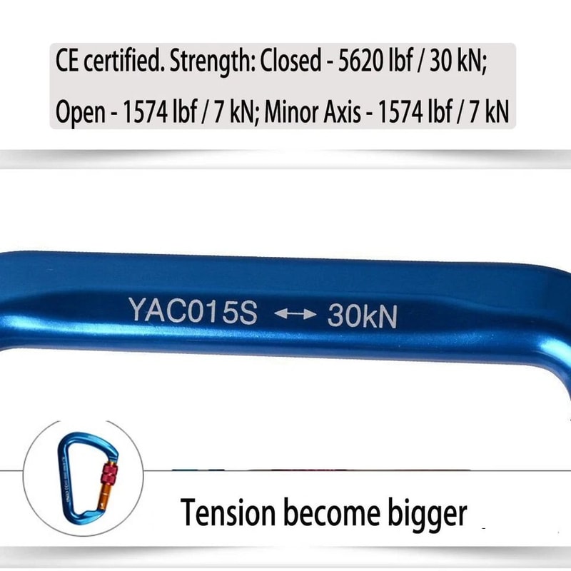 Outdoor Rock Climbing Carabiner Aluminum Alloy Screw Locking DShape Hook 3