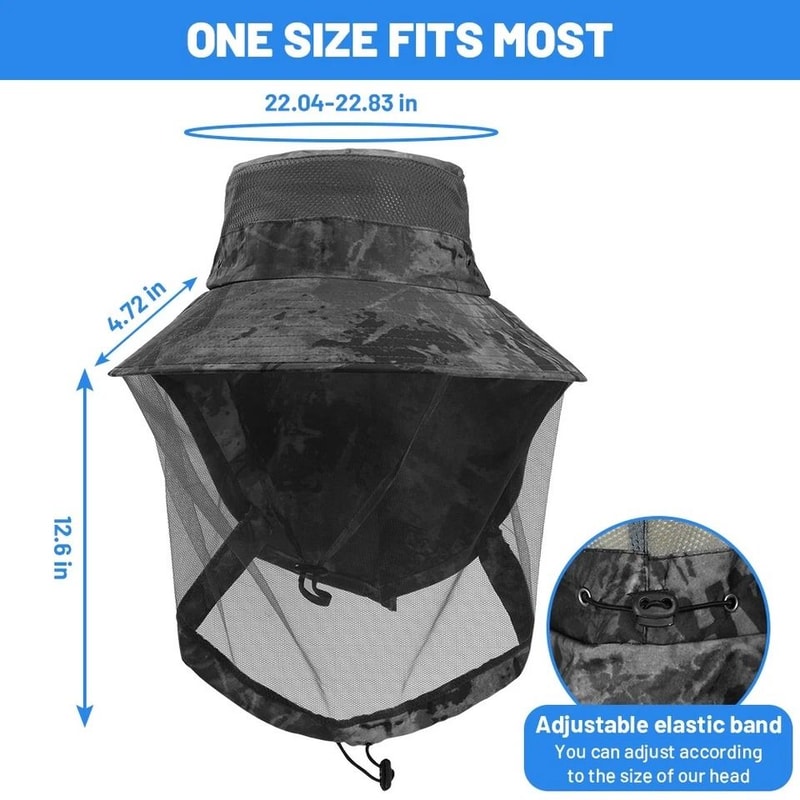 Outdoor AntiMosquito Bug Head Net Hat UV Protection Sun Cap With Neck For Outdoor Activities Hiking 2