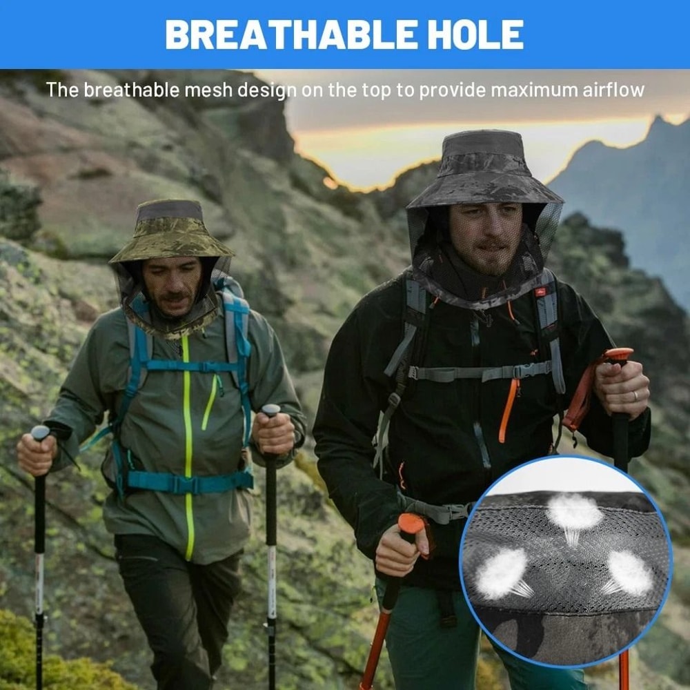 Outdoor AntiMosquito Bug Head Net Hat UV Protection Sun Cap With Neck For Outdoor Activities Hiking 5