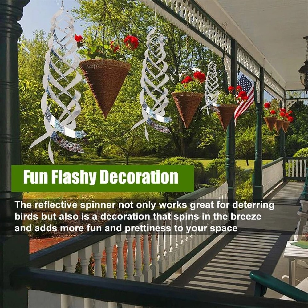 Reflective Bird Repellent Spiral Garden Hanging Deterrent For Woodpeckers And Birds Protect Lawn 5
