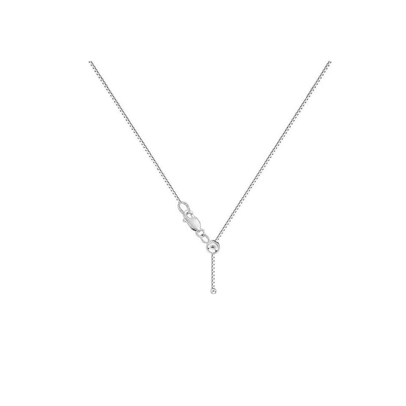 Sterling Silver Box Chain Necklace Adjustable Bolo Closure Solid Italian Silver Hypoallergenic For 2