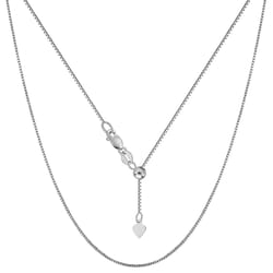 sterling silver box chain necklace, adjustable bolo closure, solid italian silver, hypoallergenic for sensitive skin