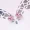 Pink Heart CZ Stud Earrings Solid Sterling Silver Ct Cubic Zirconia Perfect Gift For Her 0