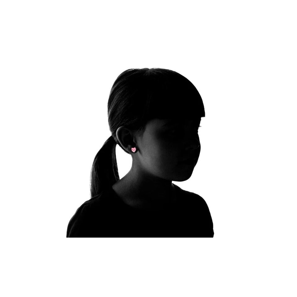 Pink Heart CZ Stud Earrings Solid Sterling Silver Ct Cubic Zirconia Perfect Gift For Her 3