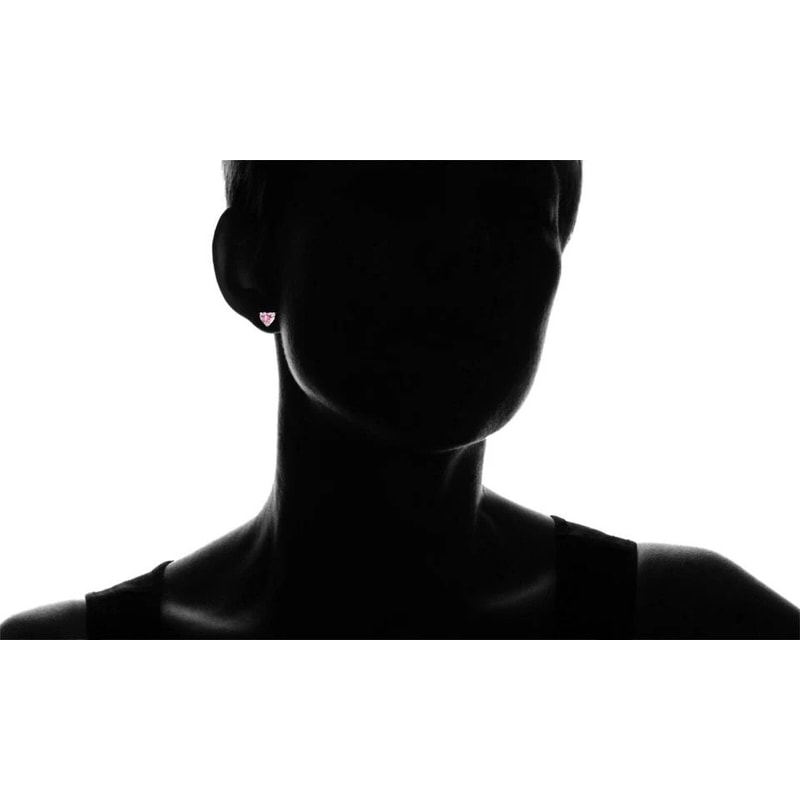 Pink Heart CZ Stud Earrings Solid Sterling Silver Ct Cubic Zirconia Perfect Gift For Her 4