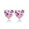 Pink Heart CZ Stud Earrings Solid Sterling Silver Ct Cubic Zirconia Perfect Gift For Her 5