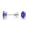 Sterling Silver Genuine Tanzanite Oval Stud Earrings For Women Dazzling Fine Jewelry Gift 1