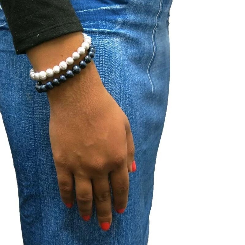 Freshwater Pearl Stretch Bracelet For Women White Genuine Pearls With Crystal Beads 4