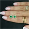 Sterling Silver Round Lab Created Emerald And White Topaz Halo Stud Earrings 2