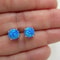 Blue Fire Opal Stud Earrings Sterling Silver 6mm Round For Women Genuine Ethiopian Opal Classic Des 5