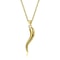 Sterling Silver Cornicello Horn Necklace Rose Plated Cable Chain Sterling Silver Pendant 1