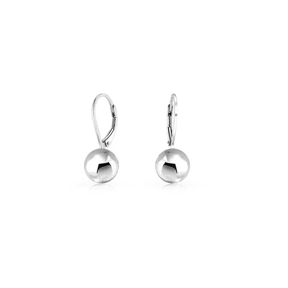 Sterling Silver Leverback Ball Earrings Drop Dangle 18k GoldRose Gold Plated 5