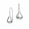 Solid Sterling Silver Classic Puffed Teardrop Hook Dangle Earrings Rhodium Plated Women Timeless Je 0