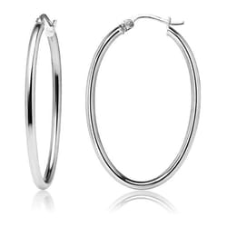 oval hoop earrings made thick sterling silver