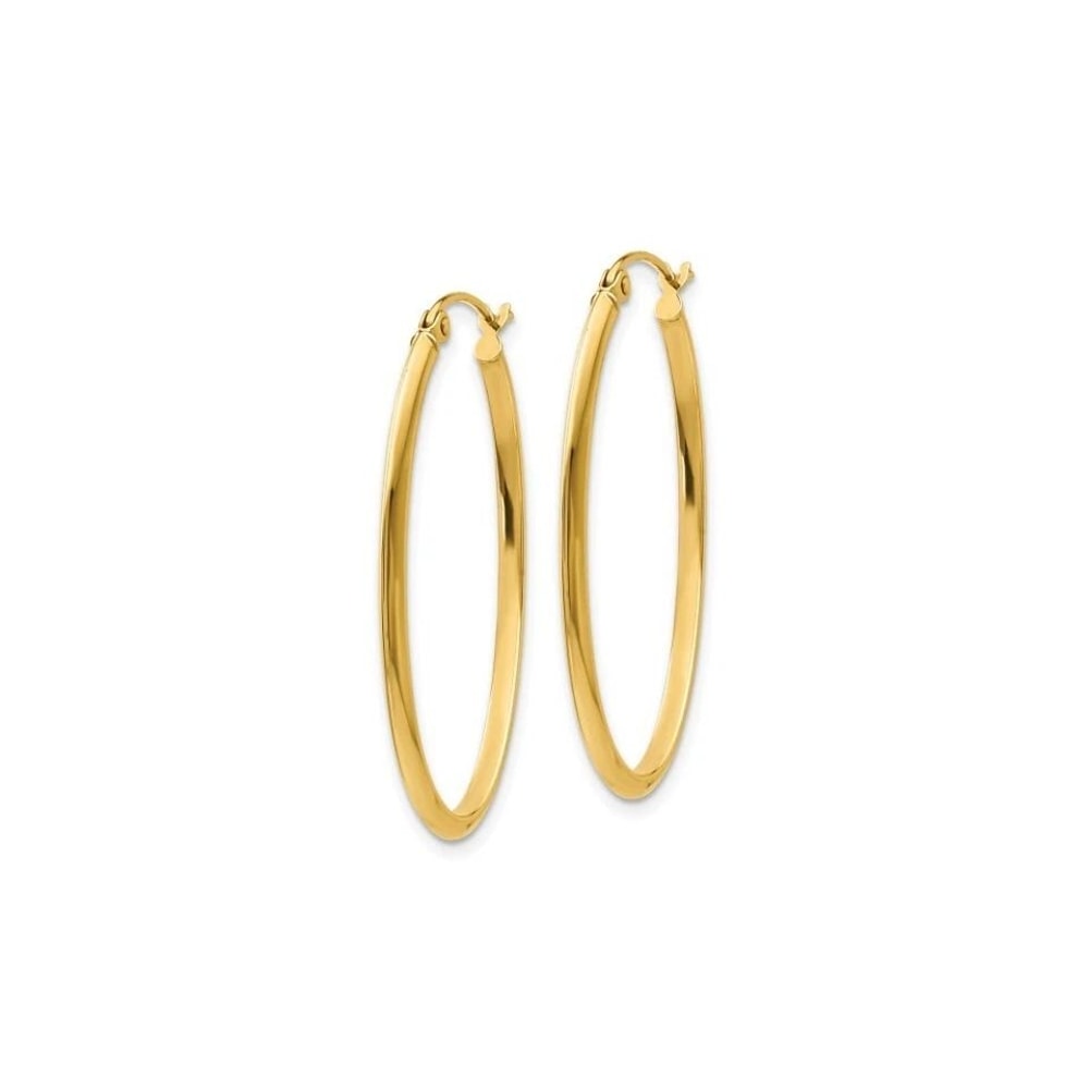 Gold Plated Thick Sterling Silver Gold Oval French Lock Hoop EarringsThickness 2