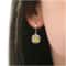 Sterling Silver Princess Cut Halo Leverback Earrings Yellow White Topaz Cubic Zirconia Drop Dangl 2