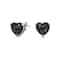 Black Heart Stud Earrings For Women Solid Sterling Silver HeartShaped Black Gemstone 1
