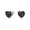 Black Heart Stud Earrings For Women Solid Sterling Silver HeartShaped Black Gemstone 1