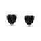 Black Heart Stud Earrings For Women Solid Sterling Silver HeartShaped Black Gemstone 0