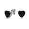 Black Heart Stud Earrings For Women Solid Sterling Silver HeartShaped Black Gemstone 3