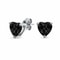 Black Heart Stud Earrings For Women Solid Sterling Silver HeartShaped Black Gemstone 3