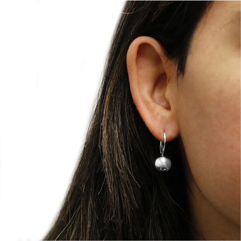 Solid Sterling Silver LeverBack Ball Earrings Stylish Earrings For Women Perfect Gift Idea 1