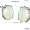 Fire Opal Oval Cut Stud Earrings For Women Solid Sterling Silver 2