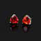 Solid Sterling Silver Red Heart CZ Stud Earrings Cubic Zirconia 5