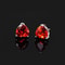 Solid Sterling Silver Red Heart CZ Stud Earrings Cubic Zirconia 5