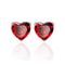 Solid Sterling Silver Red Heart CZ Stud Earrings Cubic Zirconia 0
