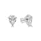 Pear Shaped Cubic Zirconia Stud Earrings Sterling Silver 5mm X 7mm Earrings Elegant Push Style Back 1
