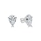 Pear Shaped Cubic Zirconia Stud Earrings Sterling Silver 5mm X 7mm Earrings Elegant Push Style Back 1