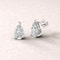 Pear Shaped Cubic Zirconia Stud Earrings Sterling Silver 5mm X 7mm Earrings Elegant Push Style Back 0