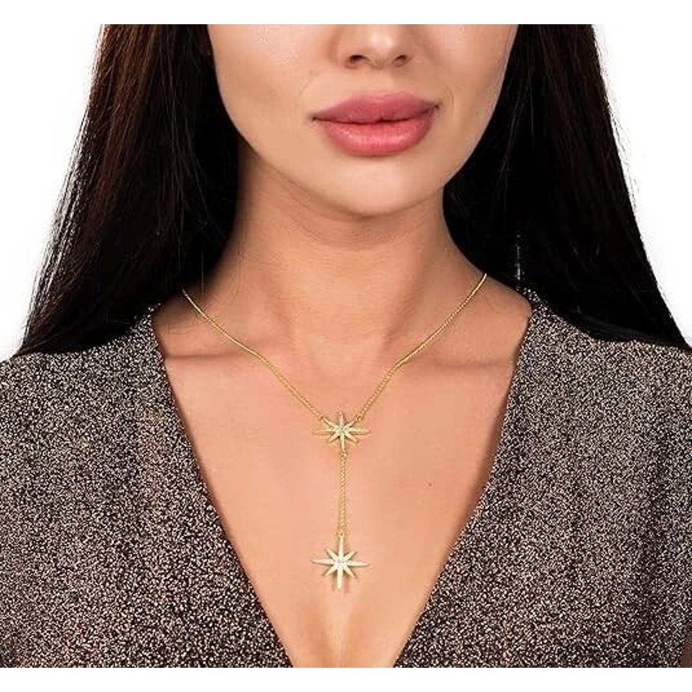 Stunning Gold Plated CZ Starburst Pendant Necklace For Women Elegant Jewelry For Any Occasion Spark 4