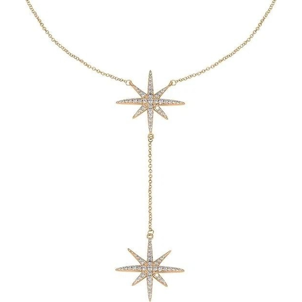 Stunning Gold Plated CZ Starburst Pendant Necklace For Women Elegant Jewelry For Any Occasion Spark 0