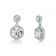 Double Halo Drop Earrings Sterling Silver CZ Round Cut Stud Earrings For Women Swarovski Crystal Je 1