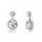 Double Halo Drop Earrings Sterling Silver CZ Round Cut Stud Earrings For Women Swarovski Crystal Je 1